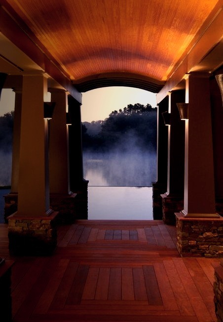Architectural Columns Frame The Infinity Pool View